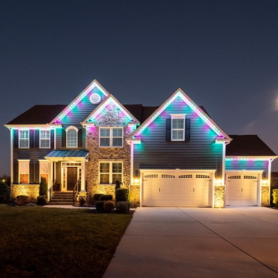House with outdoor lighting Photo